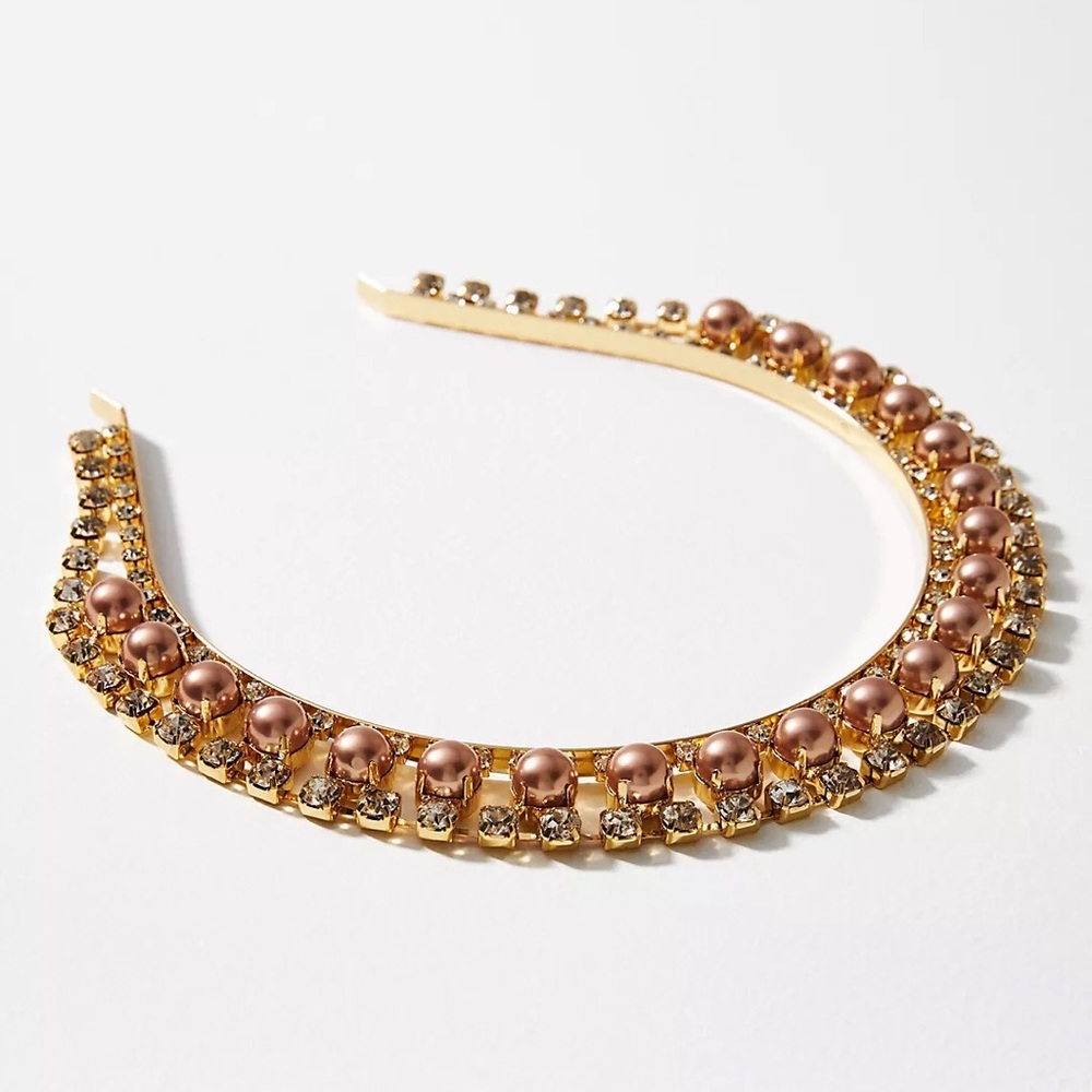 NWT Anthropologie Pearl Crown Headband
